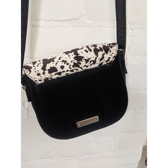 Vintage Steve Madden Shoulder Bag Black and White Cow Pattern - Picture 9 of 10